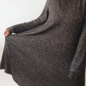 Heathered gray long sleeve t-shirt dress